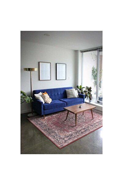 halinet Halı.Net Red Ethnic Bohemian Washable Non-Slip Living Room Carpet Art...