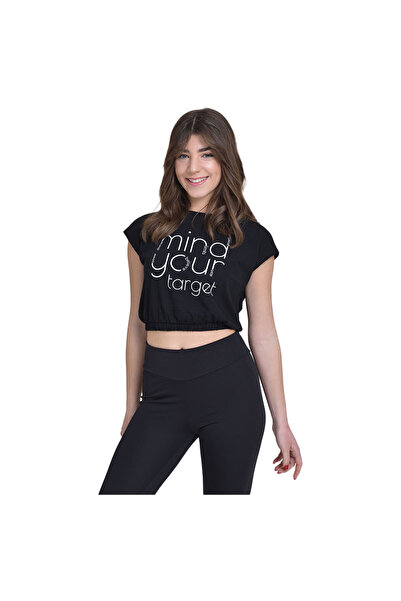 Target Crop top de damă cu mânecă scurtă și umeri căzuți, jerseu simplu &quot...