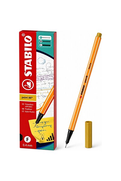 Stabilo Felt Tip Fine Pen 88 Point 0.4 mm Light Khaki 88/66 Pack of 10