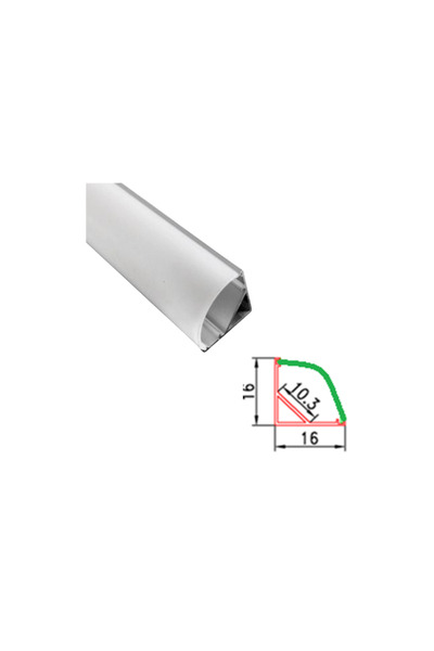 DELIGHT Profil Aluminiu 1m Colt Rotund 16x16/10.3mm