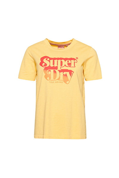 SUPERDRY Tricou de damă cu mânecă scurtă, vintage, cu imprimeu Shadow, mărimea M