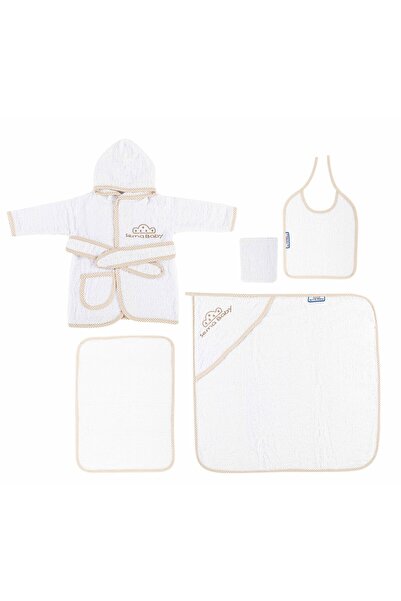 Sema Baby 5 Piece Baby Bathrobe Set - Ecru