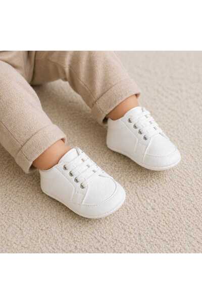 Baby Shez Beyaz Rahat Yumuşak Yenidoğan Bebek Patik Ayakkabı 17-18-19