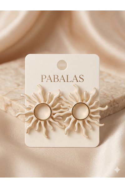 PABALAS أقراط نسائية ذهبية على شكل شمس - موديل أقراط بوهيمية عتيقة الطراز