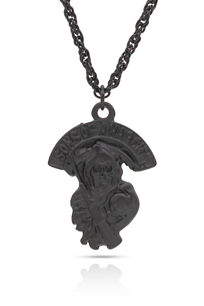 kolbi Sons of anarchy fan necklace - black plated twist chain