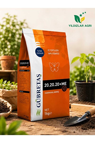 GÜBRETAŞ 20.20.20+ME 1Kg (Yaprak-Damlama Gübresi)