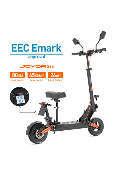 joyor S8E Trotinetă electrică cu șa, certificare EEC, cu oglinzi retrovizoare