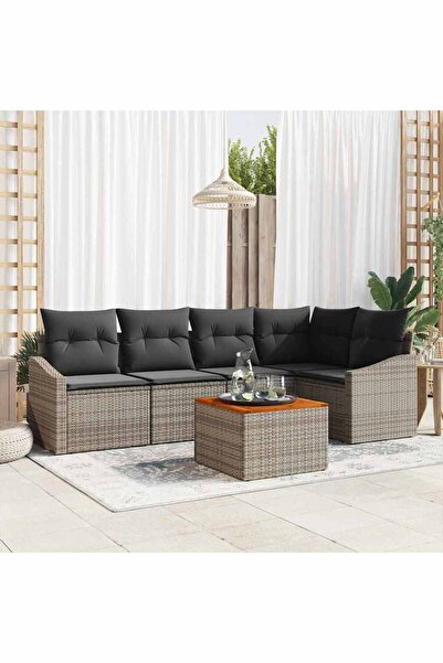 vidaxl Set de canapele pentru gradina 6 pcs Gri poliratan