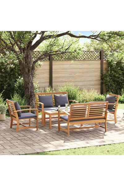 vidaxl Set de canapele pentru gradina 5 pcs Lemn solid de tec