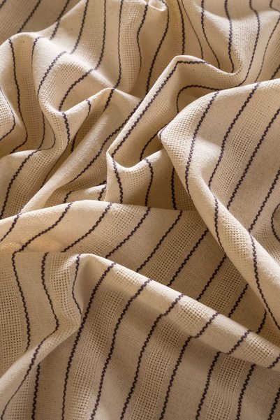 Koza Home Grain 100% Cotton Tablecloth Cream-Anthracite Border Detailed 140X200 cm 2594