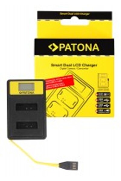 Patona Încărcător USB inteligent cu ecran LCD dublu pentru Canon NB-13L Power...