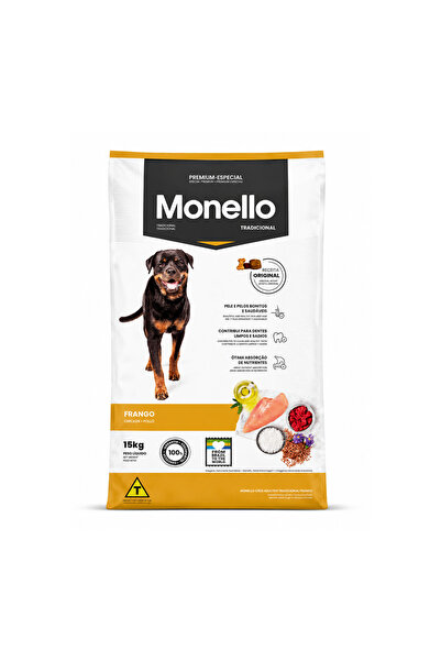 Monello طعام جاف للكلاب البالغة بنكهة الدجاج التقليدية - 15 كجم عالي البروتين...
