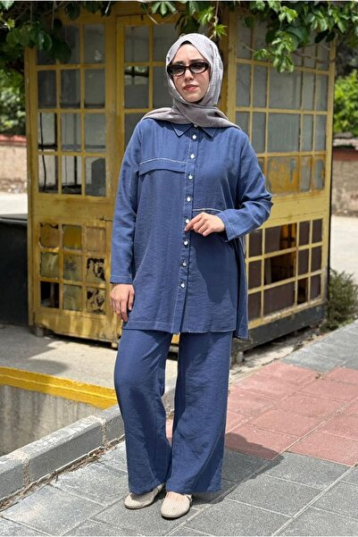 Moda Rosa 26Y6664 - İNDİGO - TUNİK PANTOLON TAKIM