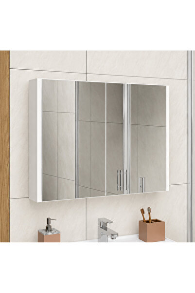 LA MOBILA Çift Kapaklı Aynalı Banyo Dolabı 60x60x15