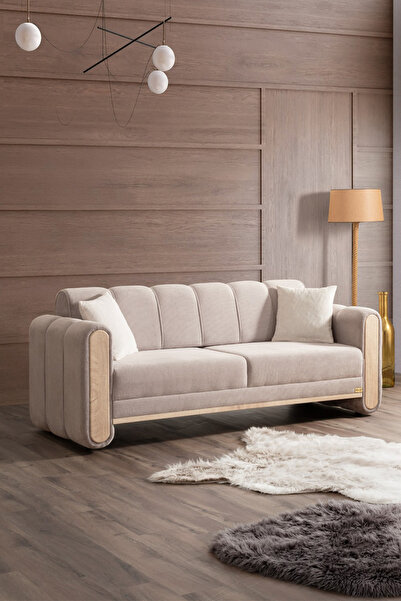 İYENA HOME LİVİNG November Mekanizmalı 3'lü Koltuk Krem