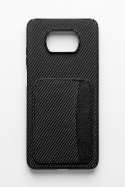 ADR Phone Accessories Poco X3 / X3 Pro Karbon Desenli Premium Kartlıklı Telef...
