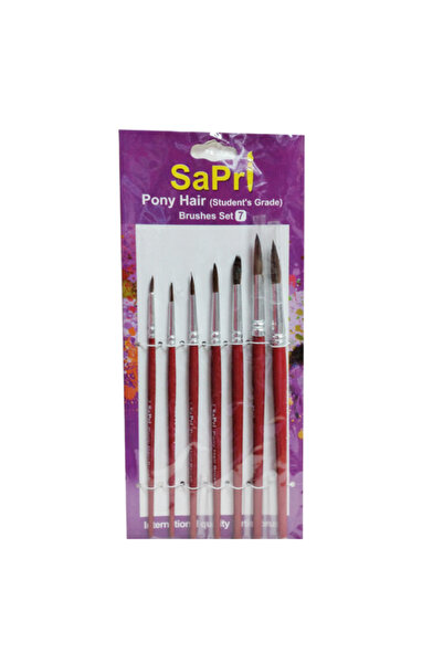 EDU EDUPLAN BRUSH SAPRI 52 SYNTHETIC HAIR ROUND SET OF 7 (Nos 0-2-4-6-8-10-12)