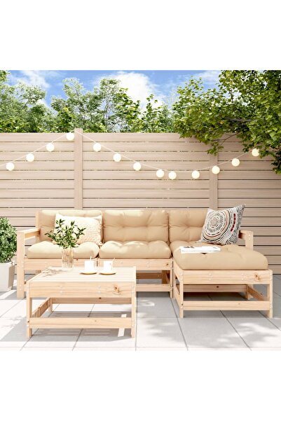 vidaxl 5-piece garden furniture set, solid pine wood