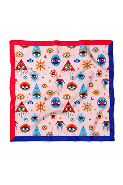 IŞIKTAŞ COLLECTİON Renkli Göz Desenli Bandana Fular 50*50 cm