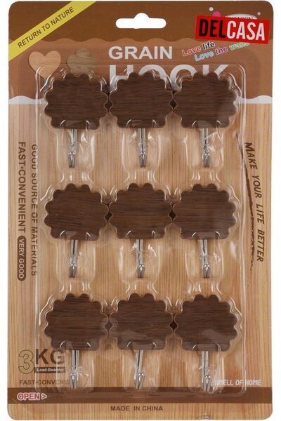 DELCASA DC2968 Sticky Hook, Brown