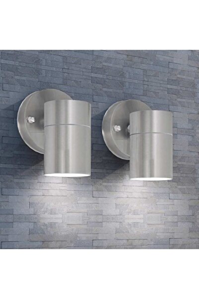 vidaxl LED outdoor wall light 2 pcs, stainless steel, low