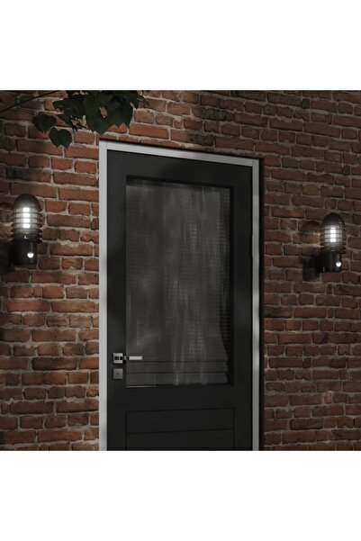 vidaxl Lampa exterioara de perete cu senzor, negru, oÈ›el inoxidabil