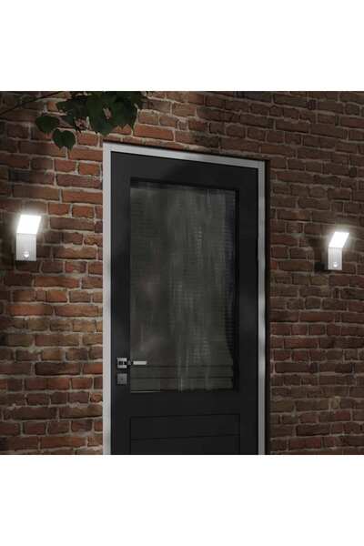 vidaxl Outdoor wall lights LED/sensor 2 pcs white cast aluminum