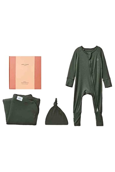 Anvi Baby - Newborn Bamboo Swaddle & Sleepsuit Gift Set - Green
