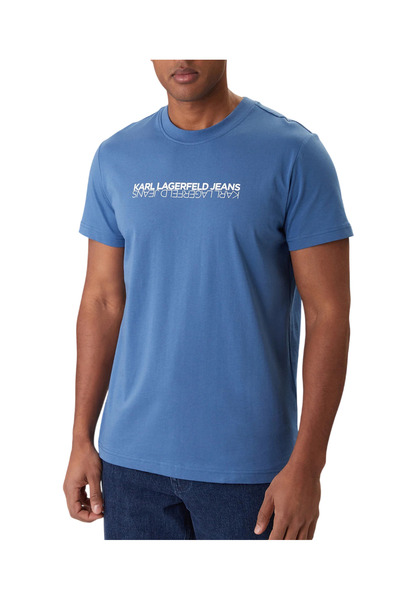 Karl Lagerfeld Ανδρικό Slim T-shirt Μπλε Jeans B1M17063-690 WASHED FEDERAL B