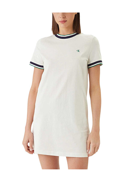 Calvin Klein Γυναικείο Κοντομάνικο Φόρεμα Λευκό LV047F248G-YAS