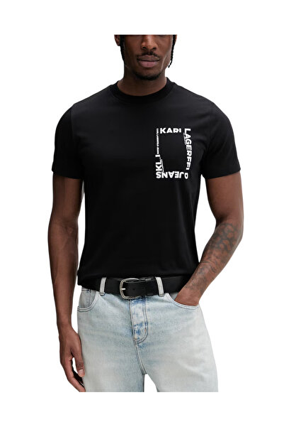 Karl Lagerfeld Ανδρικό Slim T-shirt Μαύρο Jeans B2M17046-999 BLACK
