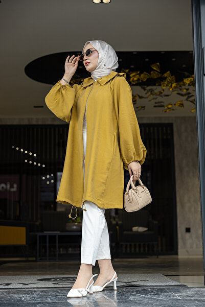 Suede Style 6349 - Stylish Comfortable Zippered Pocket Balloon Sleeve Baby Co...