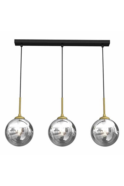 Milagro Lustră suspendată Reflex MLP8415 cu 3 lumini, sticlă neagră și metal ...