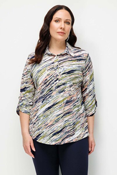 ON Patterned Three-Quarter Sleeve Blouse
