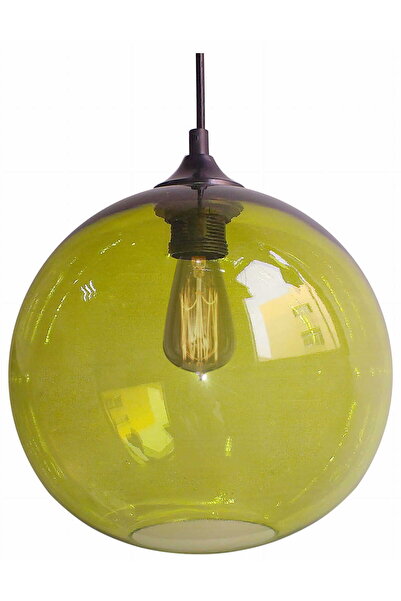 Candellux Lampă suspendată Edison Ø25cm, abajur din sticlă verde, metal negru...