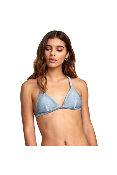 RVCA Top de bikini triunghiular pentru femei, tricotat reiat, cu aspect spăla...