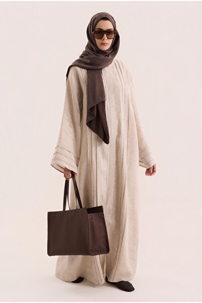 HEQA Kontrast Dikişli Abaya