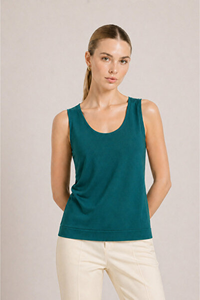 Msrlassn Dark Turquoise Basic Women's Tank Top