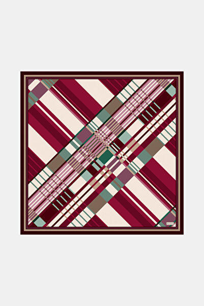Vakko BORDO GEOMETRİK DESENLİ TWILL GAVROŞ