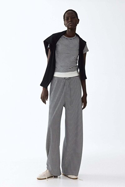 H&M Ribbed drawstring trousers