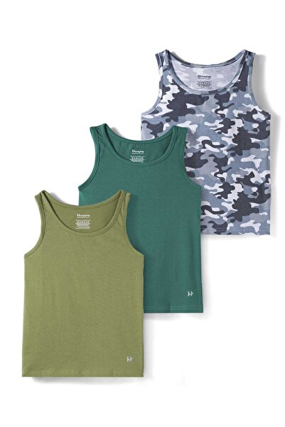 Honeyhap Premium Knit Sleeveless Vests & Camouflage Print Pack of 3 - Cadmium...