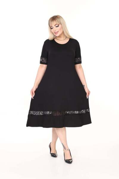 kısmet sepeti Women's Lace Detailed Dress Stylish Combed Cotton Dress