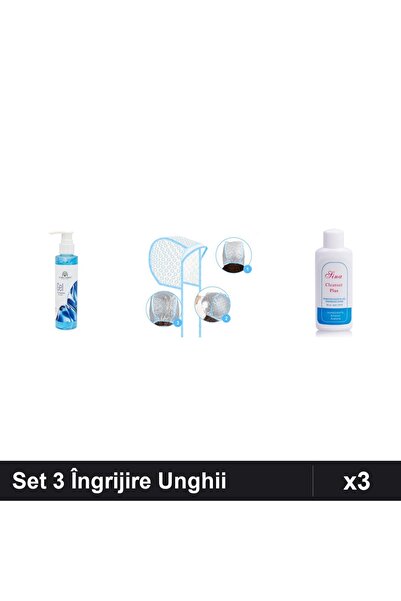 Makeup Set 3 Produse Îngrijire Unghii: Gel Răcire Epilare 150ml, Casca Balaya...