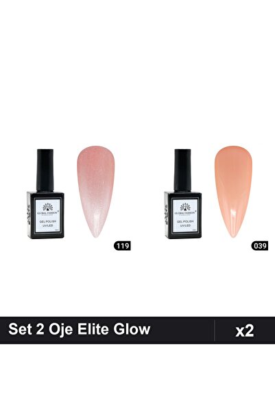 Makeup Set 2 Oje Semipermanente Global Fashion Elite Glow 15ml, Nuante 119 03...