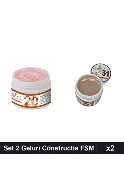 Makeup Set 2 Geluri Constructie UV LED FSM 15g, Nuante 20 31, Unghii Profesio...