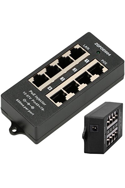 Extralink 4 Porturi |   Injector PoE |   4x 100Mb/s RJ45