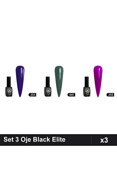 Makeup Set 3 Oje Semipermanente Black Elite 8ml, Global Fashion, Nuante 253 0...