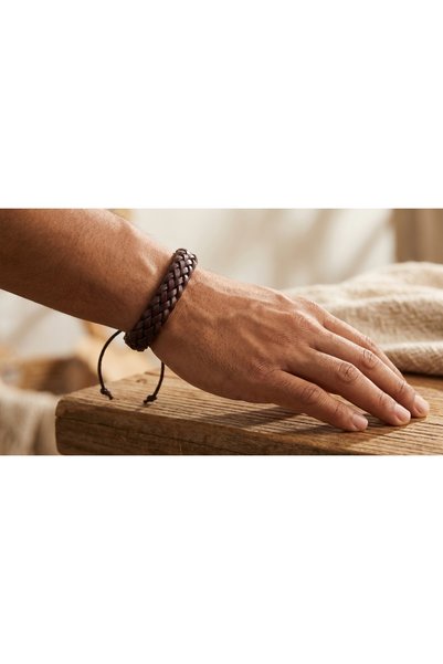 robel Men’s Braided Leather Bracelet – Minimalist Multi-Layer Fashion Wristband