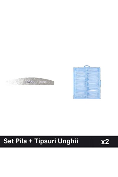 Makeup Set 2 Pila Unghii Emma 100/120 + Tipsuri Reutilizabile 120 buc, Manich...