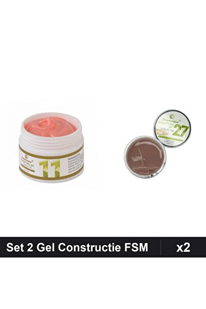 Makeup Set 2 Gel Constructie UV LED FSM 15g, Nuante 11 27, Manichiura Profesi...